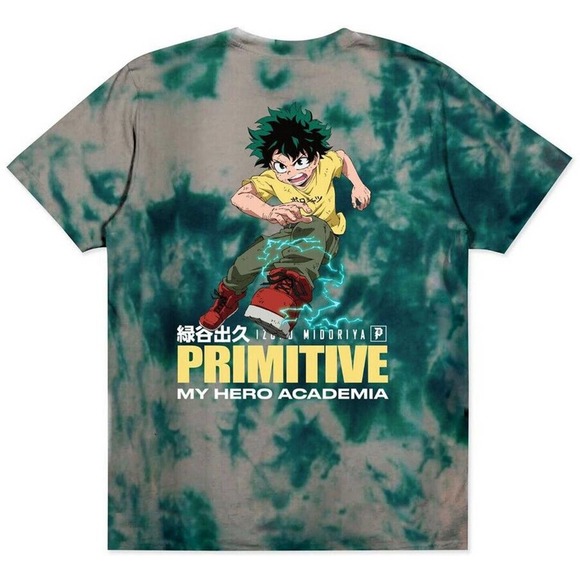 Primitive Skateboarding Men's X My Hero Academia Full Cowl Tie Dye Tee T-Shirt - Picture 1 of 2